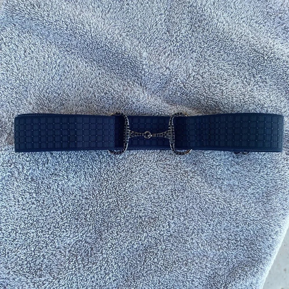 Black 1.5 Sparkle Equestrian horse Snaffle Bit Belt Elastic One Size 22 to 48”